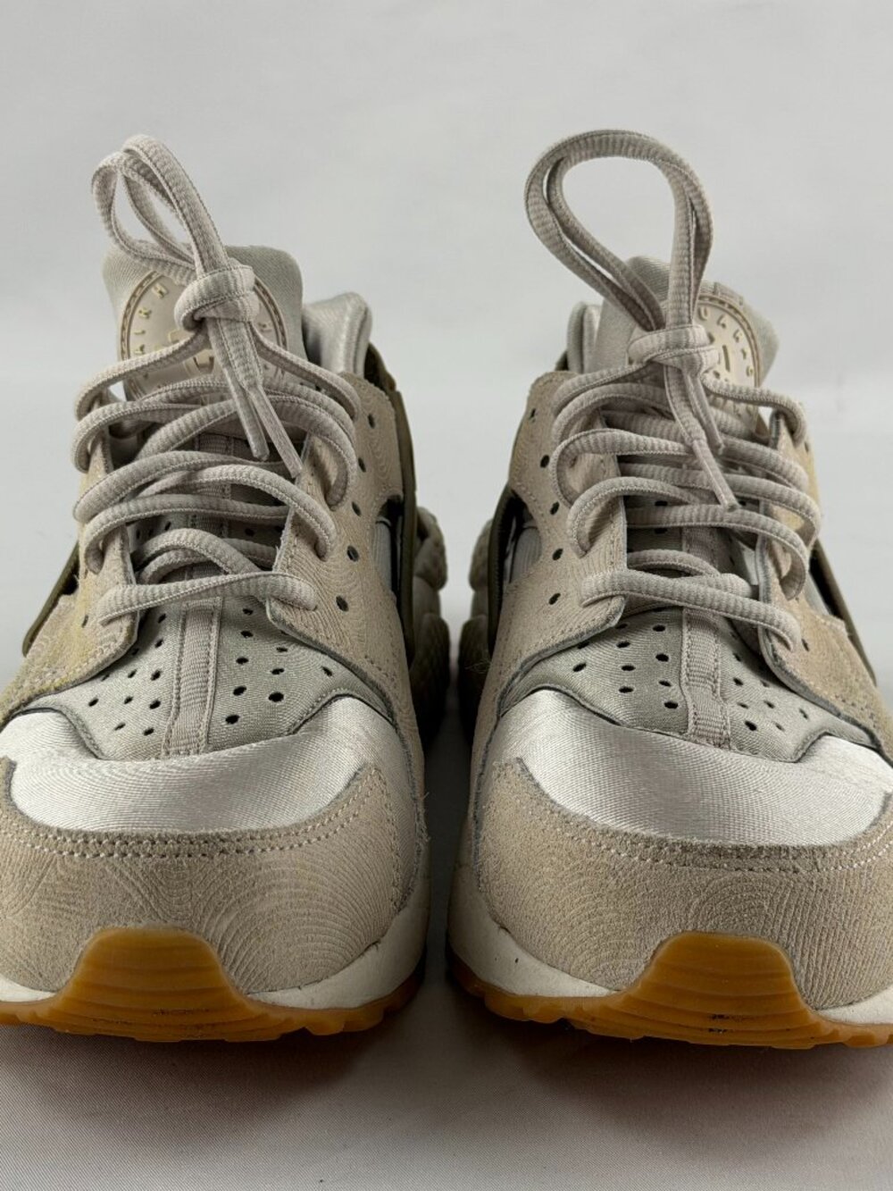 Nike Air Huarache Run Premium Sneakers Women Size 8 Gamma Grey Phantom Gum